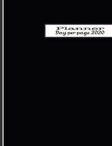 Day per page planner 2020: The large minimalism style professional page per day personal agenda diary for all your organisational needs - Black c