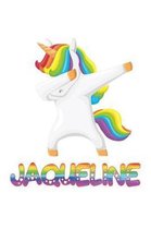 jaqueline: jaqueline 6x9 Journal Notebook Dabbing Unicorn Rainbow