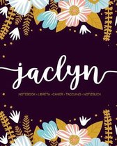 Jaclyn: Notebook - Libreta - Cahier - Taccuino - Notizbuch: 110 pages paginas seiten pagine: Modern Florals First Name Noteboo