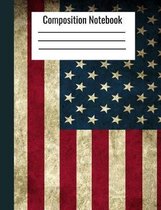 Composition Notebook: Distressed American Flag Lined Book.