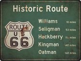 Signs-USA Verkeersbord - Amerika - Historic Route 66 - grunge - Wandbord - 60 x 45 cm