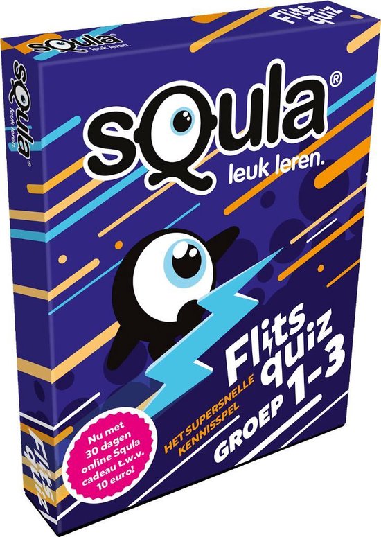 Afbeelding van het spel Squla Flits Quiz - groep 1-3 - Het supersnelle kennisspel - 100 vragen - art. 11519