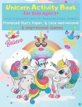 Unicorn Activity Book: Coloring, Word Search, Sudoku, & Prompted Story Paper for Kids
