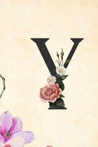 Y: Cute Initial Monogram Letter Y College Ruled Notebook Y Letter Floral Notebook for Men, Girls and Women