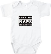 Rompertjes baby met tekst - I like big naps and i cannot lie - Romper wit - Maat 50/56