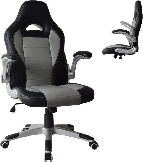 Chaise gaming Thomas - chaise de bureau racing style gaming - gris