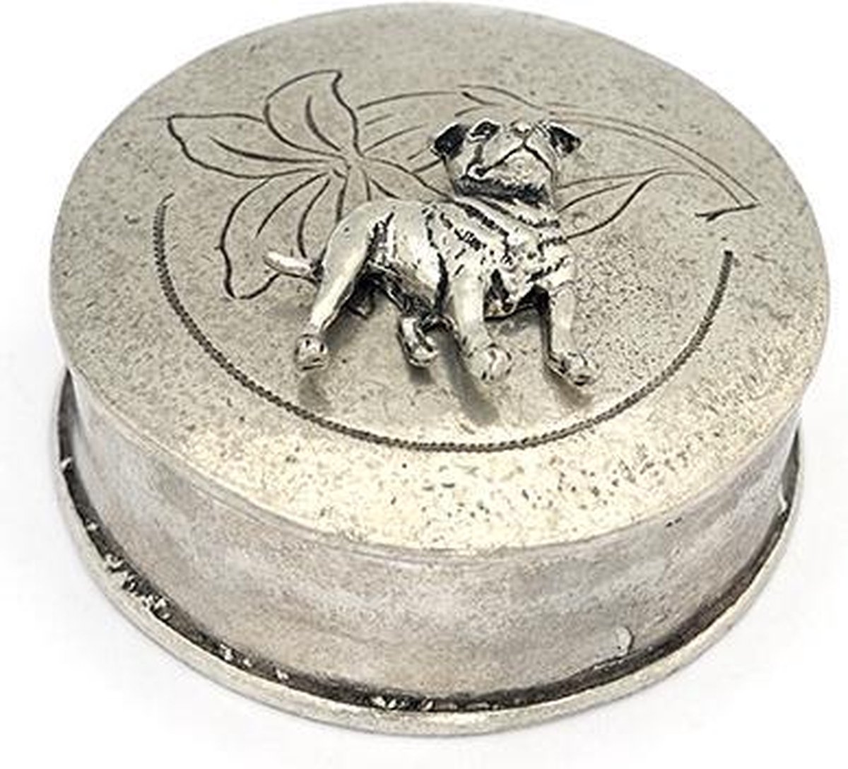 Asdoosje Rond Gegraveerd Met Bull Stafford - Honden Asbeeld Dieren Urn Voor Uw Geliefde Hond