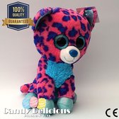 Pluche Kat - Roze Blauw Gevlekt - 20 CM