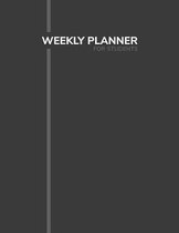 Weekly Planner For Students: Undated Organizer-Gray Pinstripe Design