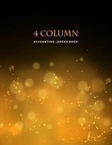 4 Column Accounting Ledger Book: Golden Bokeh - Columnar Notebook - Bookkeeping Notebook - Accounting Ledger - Budgeting and Money Management - Home S