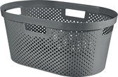 Panier à Linge Curver Infinity 100% Recycled Dots - 40L - Gris Foncé