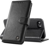 Bestcases Echt Lederen Wallet Case Telefoonhoesje iPhone SE 2020 / 8 / 7 - Zwart