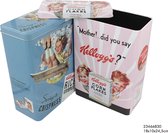 2  Kellogg's Cornflakes Bliken - Staal - Roze en Blauw