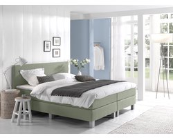 Anno 1588 VEDO Boxspringset - Pocketvering - Luxe Topper - Inclusief Dekbed en Kussens - Groen - 180x200 cm