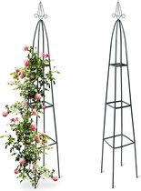 Relaxdays 2 x obelisk rankhulp – metaal - 2 meter – ranken – rozenboog - klimplanten