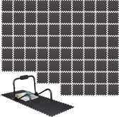 relaxdays 72 tapis puzzle en set - 30 x 30 cm - protection de sol - tapis de fitness - noir