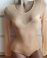 Dames body lange mouwen beige 36-38