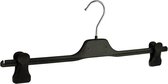 De Kledinghanger Gigant - 5 x Rok / broekhanger kunststof zwart met anti-slip knijpers, 45 cm