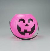 Halloween pompoen emmer - Roze - Kunststof - lampion