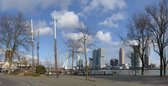 Fotobehang Rotterdam Skyline en Erasmusbrug 250 x 260 cm - € 175,--