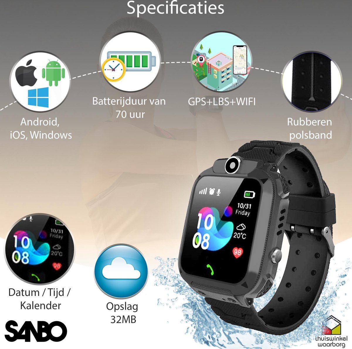 Sanbo Q17 - Kinder Smartwatch - GPS \u0026 WiFi - kinderen - smartwatches - gps  tracker | bol.com