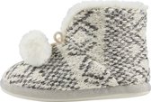 Halfhoge grijs en wit pantoffel met balls | Warm gevoerd | YM | 38-39