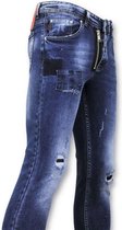 Exclusieve Ripped Jeans - Skinny Fit - A18C - Blauw