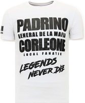 Exclusieve T-shirt Heren - Padrino Corleone - Wit