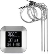 ChampProducts Digitale Vleesthermometer met 3 stalen pinnen - Kernthermometer voor in de keuken en bij de BBQ