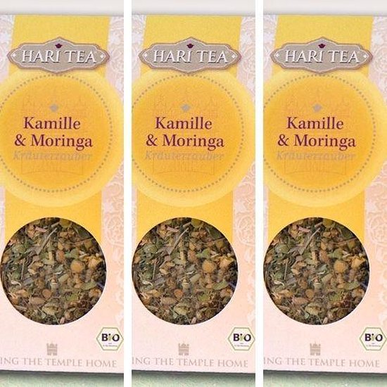 Losse Thee Kruidenthee Kamille & Moringa van Hari Tea (3 doosjes