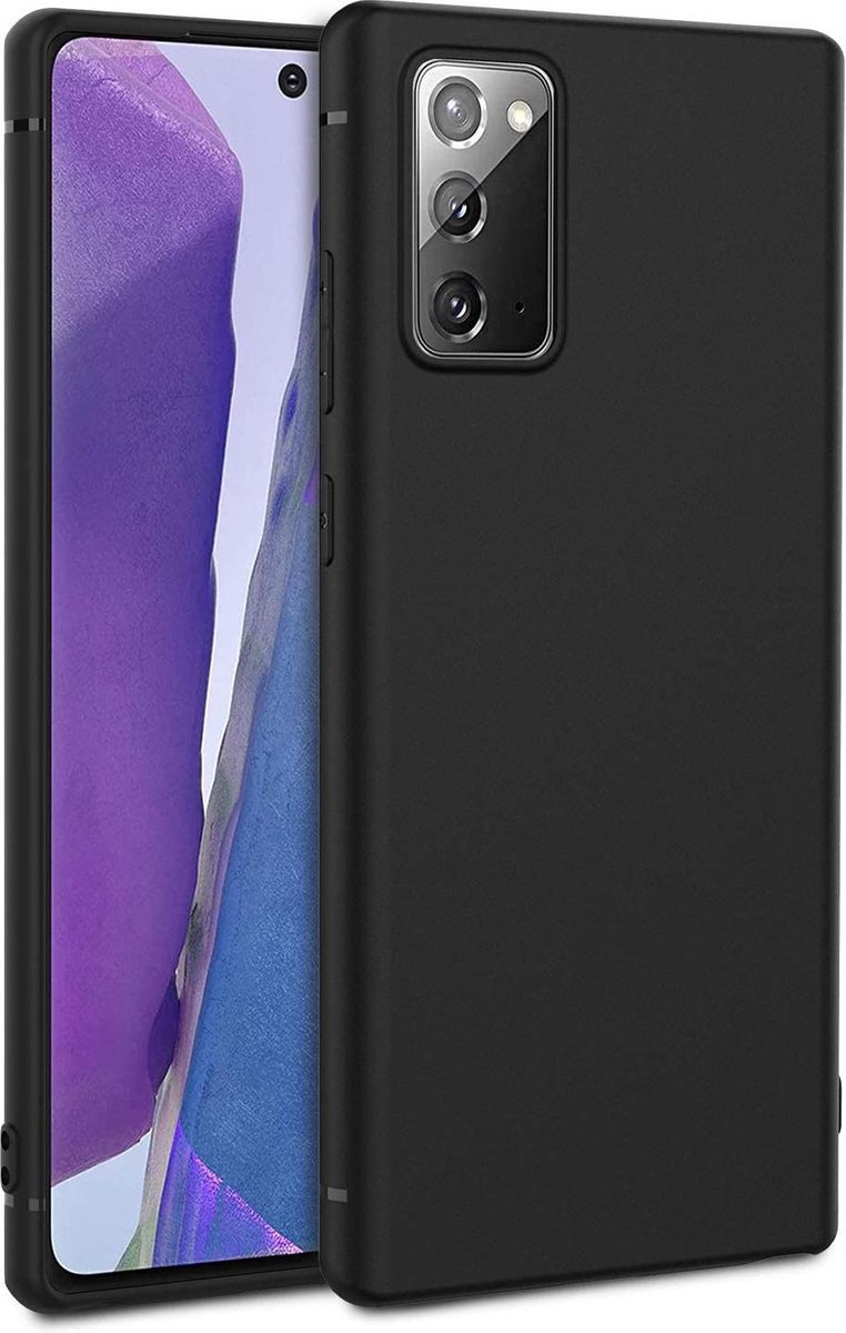 HB Hoesje Geschikt voor Samsung Galaxy Note 20 - Zwart - Siliconen Back Cover