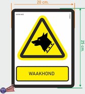 ISO 7010 - W013 waakhond Waarschuwing sticker 20x25cm