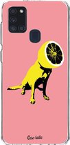Casetastic Samsung Galaxy A21s (2020) Hoesje - Softcover Hoesje met Design - Lemon Dog Print