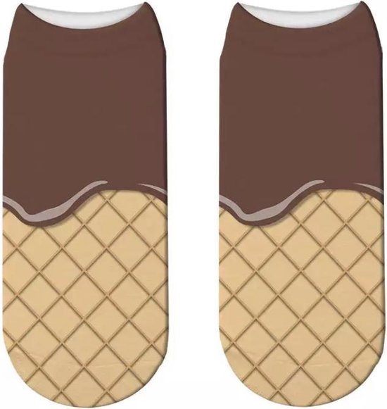 Enkelsokken ijsje - ijssokken Unisex enkelsokken - sokken - zomersokken maat 36-41