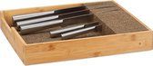 porte-couteau relaxdays bois - bloc de couteaux bambou - organisateur de tiroir - couteaux de rangement - liège XL