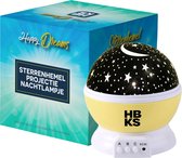 HBKS Happy Dreams Sterren Projector - Snoezellamp - Sterrenhemel Lamp - Galaxy Star Light - Starry Baby - Geel