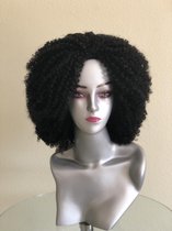 PB Wigs Wig Kinky 3/4th Synthetisch Haar #1B 16Inch