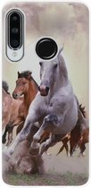 ADEL Siliconen Back Cover Softcase Hoesje Geschikt voor Huawei P30 Lite - Paarden