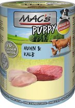 MAC’s Hondenvoer Natvoer Puppy Blik - 70% Kip & Kalf  - 6 x 400g