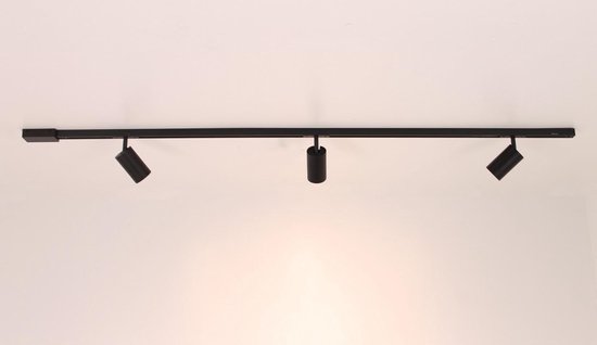 bang vermogen Isaac Fischer & Honsel - railsysteem - railverlichting complete set - 1.5 meter  zwart met 3... | bol.com