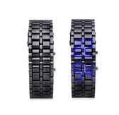 Samurai Watch | Lava Style Horloge | Heren Horloge | Blauw digitaal