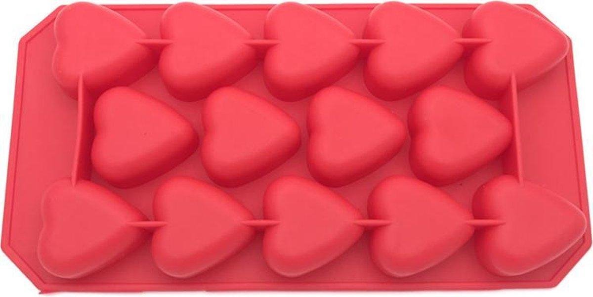 BukkitBow - 3D hartvormige chocolade mal - 14 3D Hartjes bakvorm - Siliconen - Black Friday & Kerstcadeau