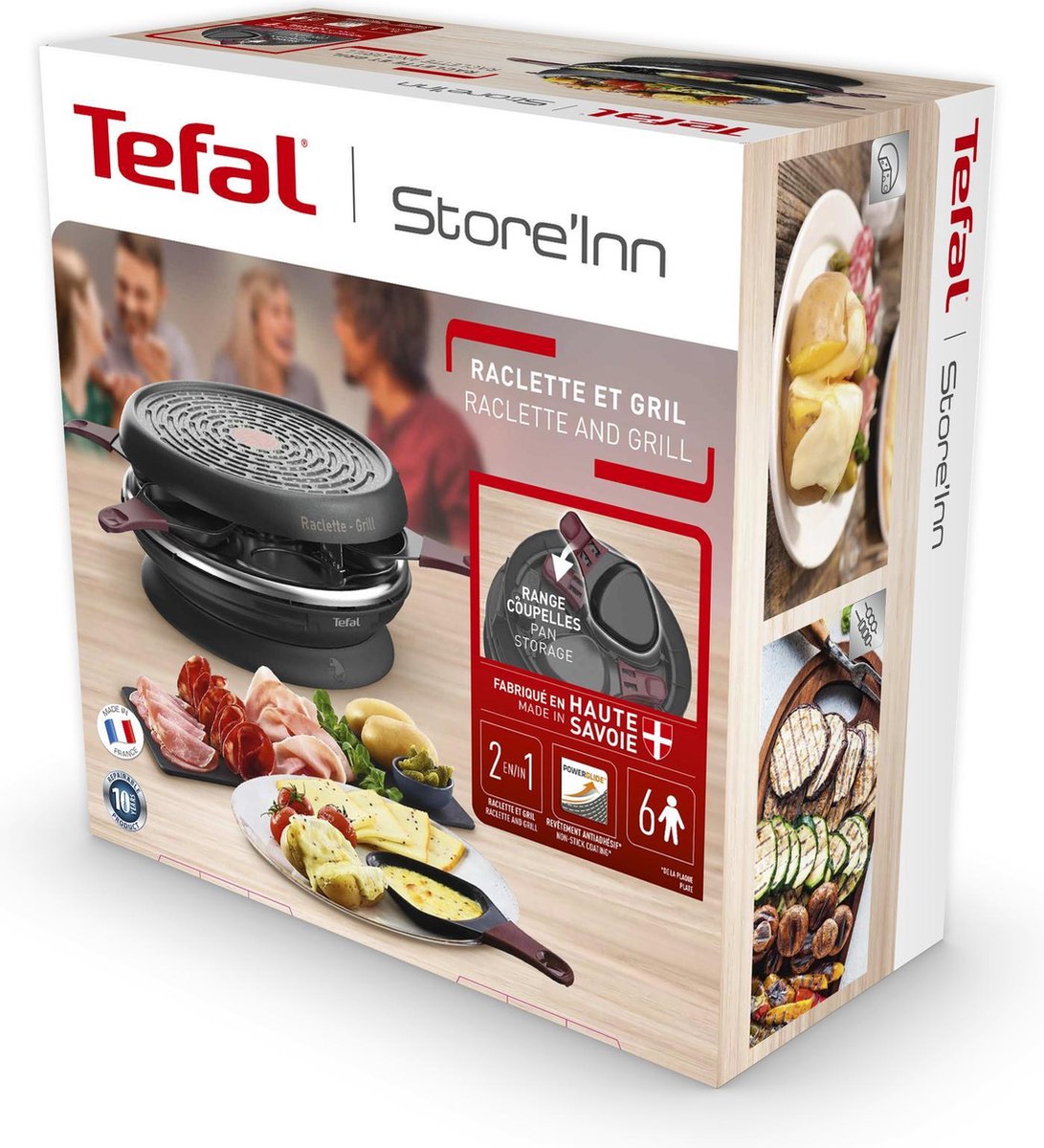 Tefal RE182012 raclette 6 personne(s) 850 W Noir, Marron