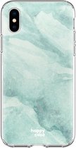 HappyCase Apple iPhone XS Flexibel TPU Hoesje Mint Marmer Print