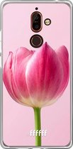 Nokia 7 Plus Hoesje Transparant TPU Case - Pink Tulip #ffffff