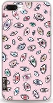 Casetastic Apple iPhone 7 Plus / iPhone 8 Plus Hoesje - Softcover Hoesje met Design - Eyes Pink Print