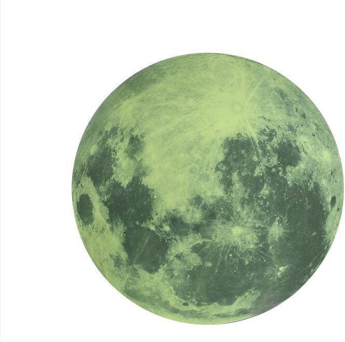 Glow In The Dark Maan Sticker - Lichtgevend - Maat 12 cm diameter