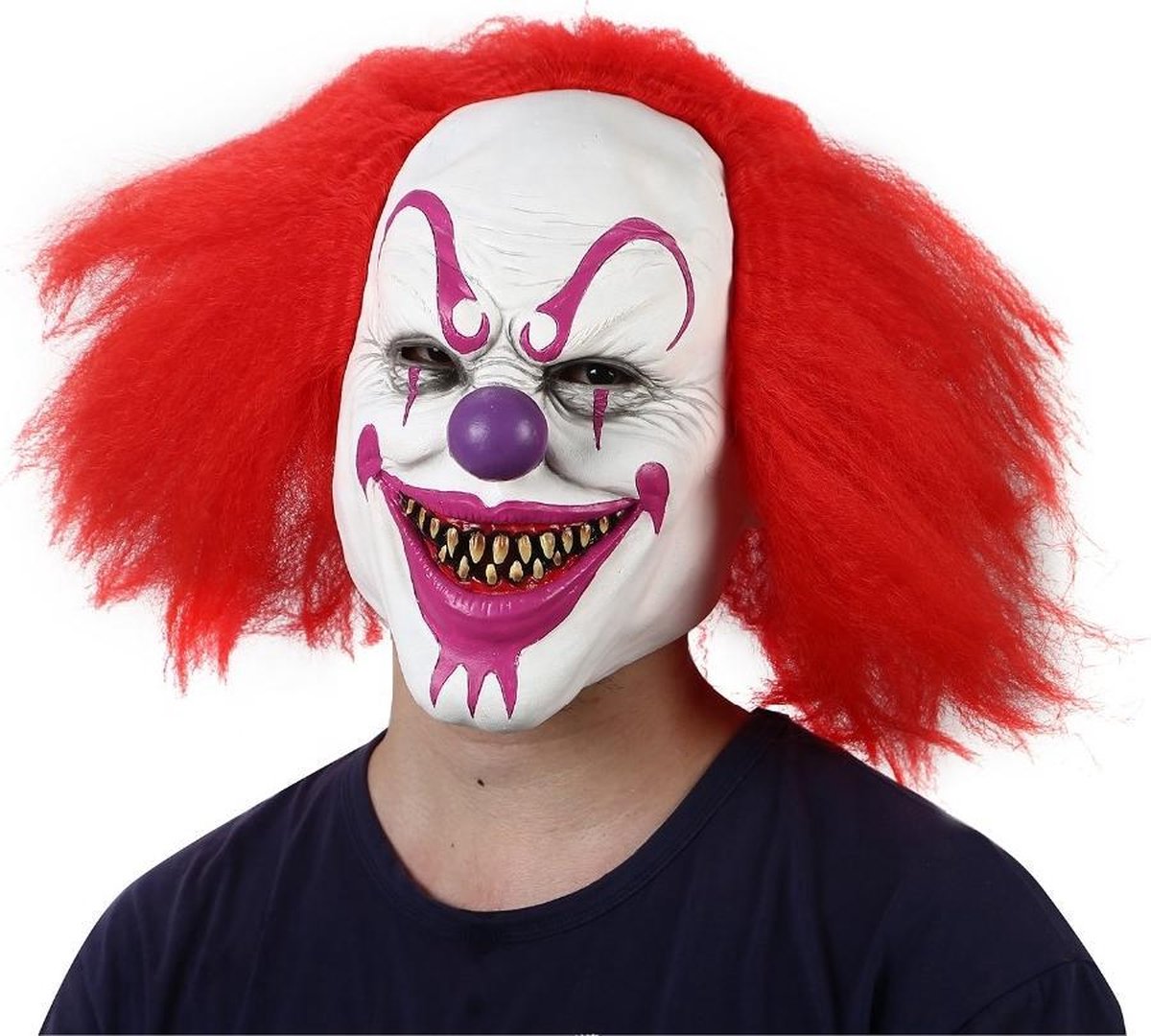 Masque de clown Killer Horreur avec cheveux | Masque de clown en latex |  Masque d'... | bol
