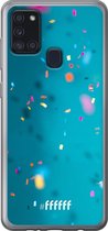 Samsung Galaxy A21s Hoesje Transparant TPU Case - Confetti #ffffff