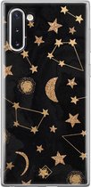 Samsung Note 10 hoesje siliconen - Counting the stars | Samsung Galaxy Note 10 case | zwart | TPU backcover transparant